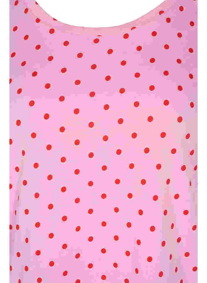 Prickig t-shirt i bomull, Prism Pink W. Dot, Packshot image number 2