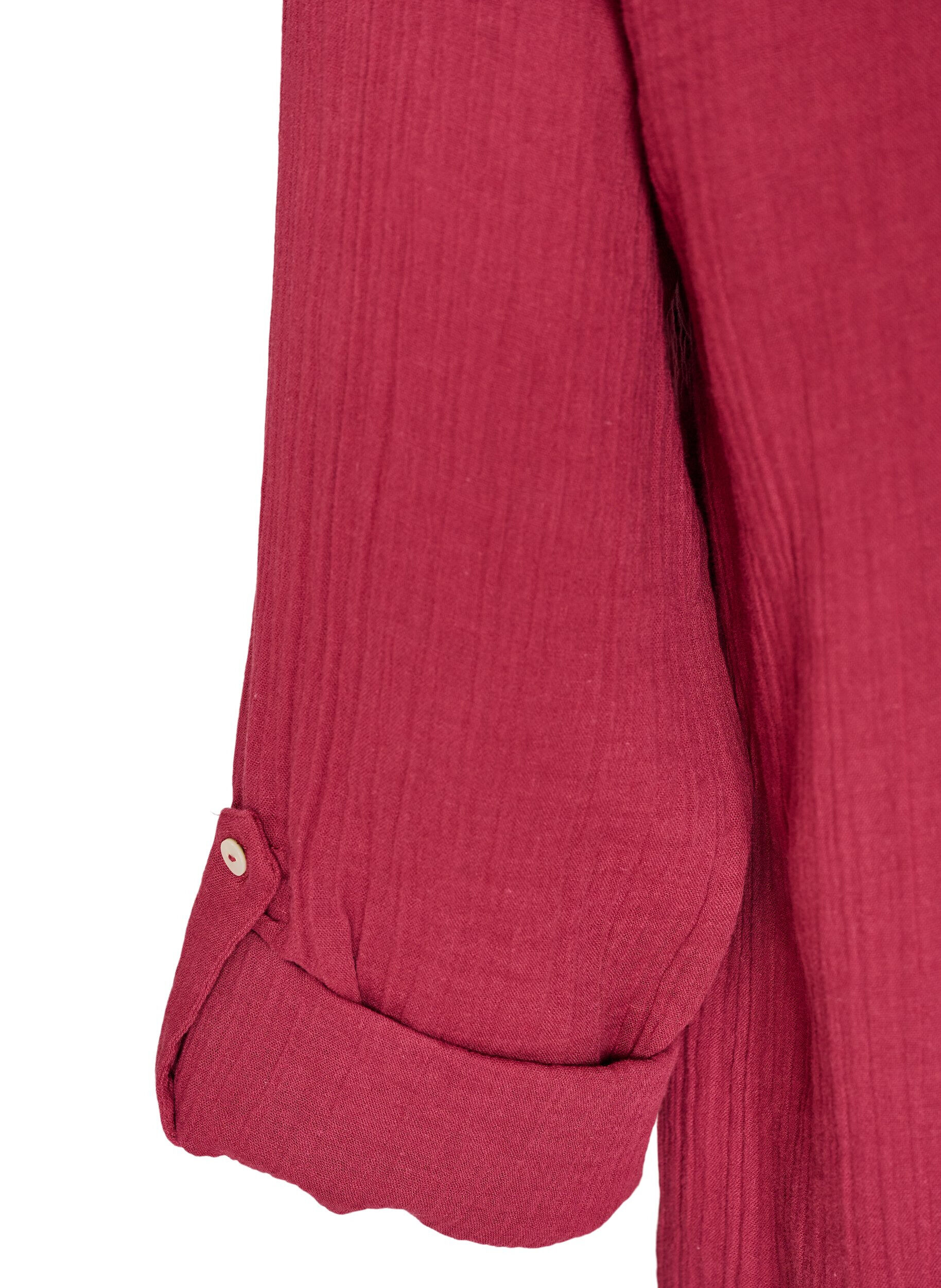 ZizziBlus i bomullsmuslin med broderie anglaise, R&ouml;d, Packshot image number 3