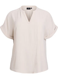 L&ouml;s blus med korta &auml;rmar, Beige