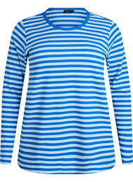 Randig blus med l&aring;nga &auml;rmar, Bl&aring;