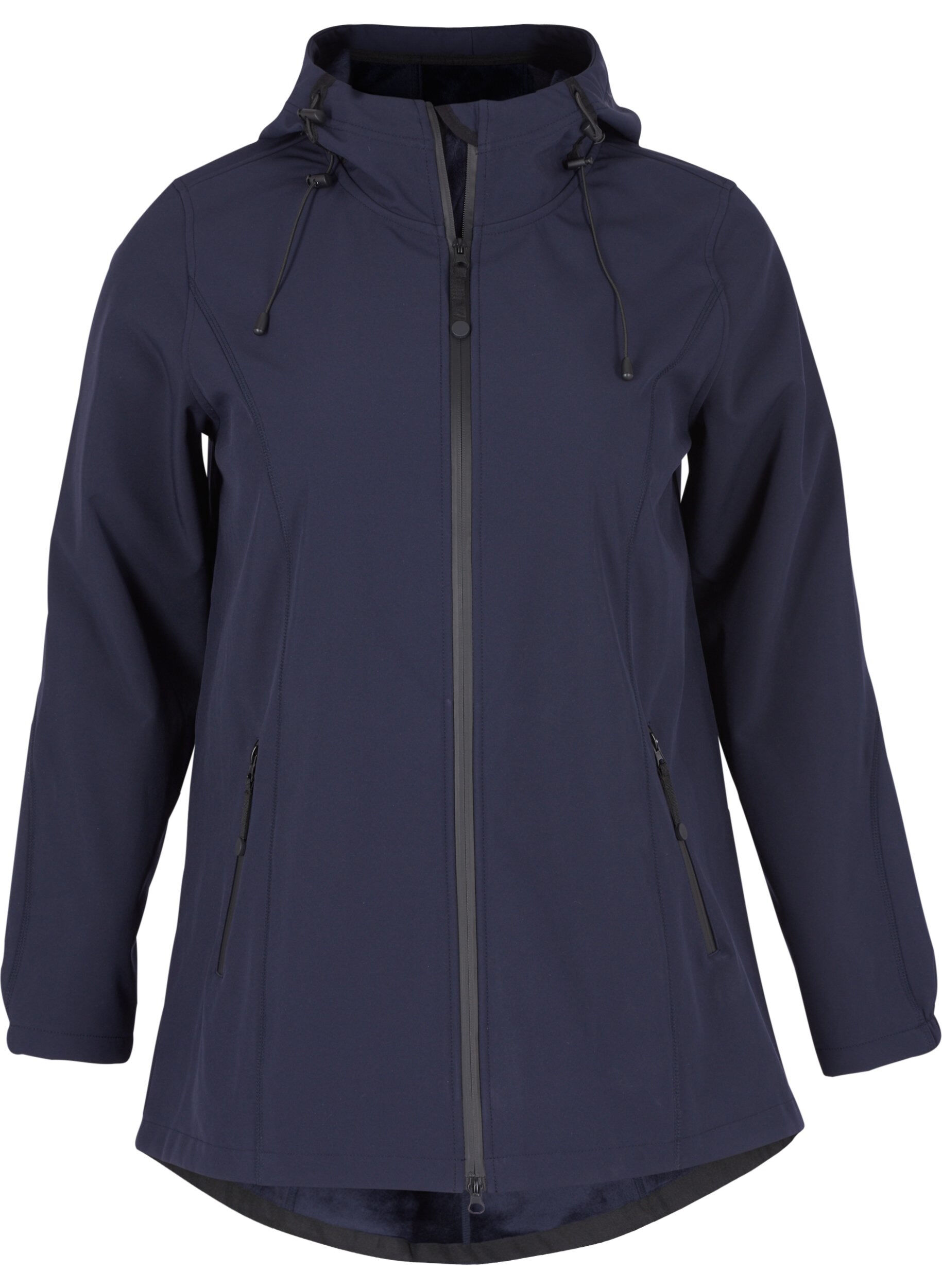Zizzi Kort softshell jacka med luva, Night Sky, Packshot image number 0