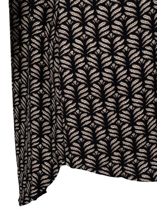 Klänning med mönster och korta ärmar, Black S. Graphic AOP, Packshot image number 3