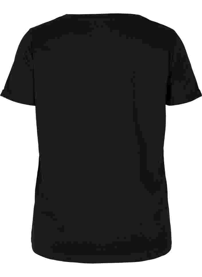  T-shirt till träning med print, Black More Action, Packshot image number 1