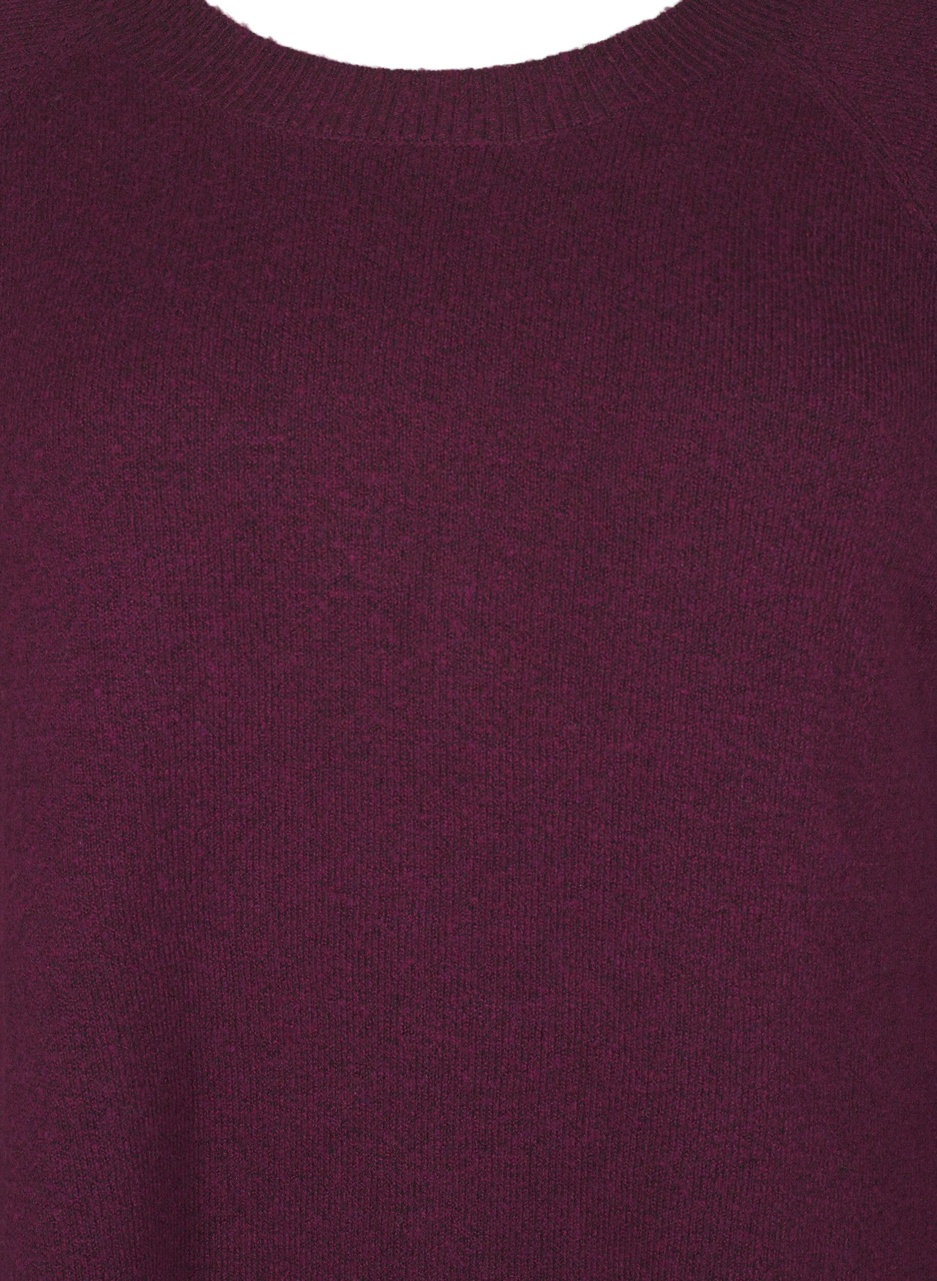 Zizzi Stickad blus med p&auml;rldetaljer, Potent P. Black Mel., Packshot image number 2