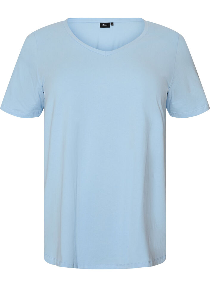 Enf&auml;rgad t-shirt i bomull, Bl&aring;, Packshot image number 0