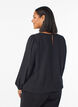 Blus med silverglitter, Svart, Model image number 2