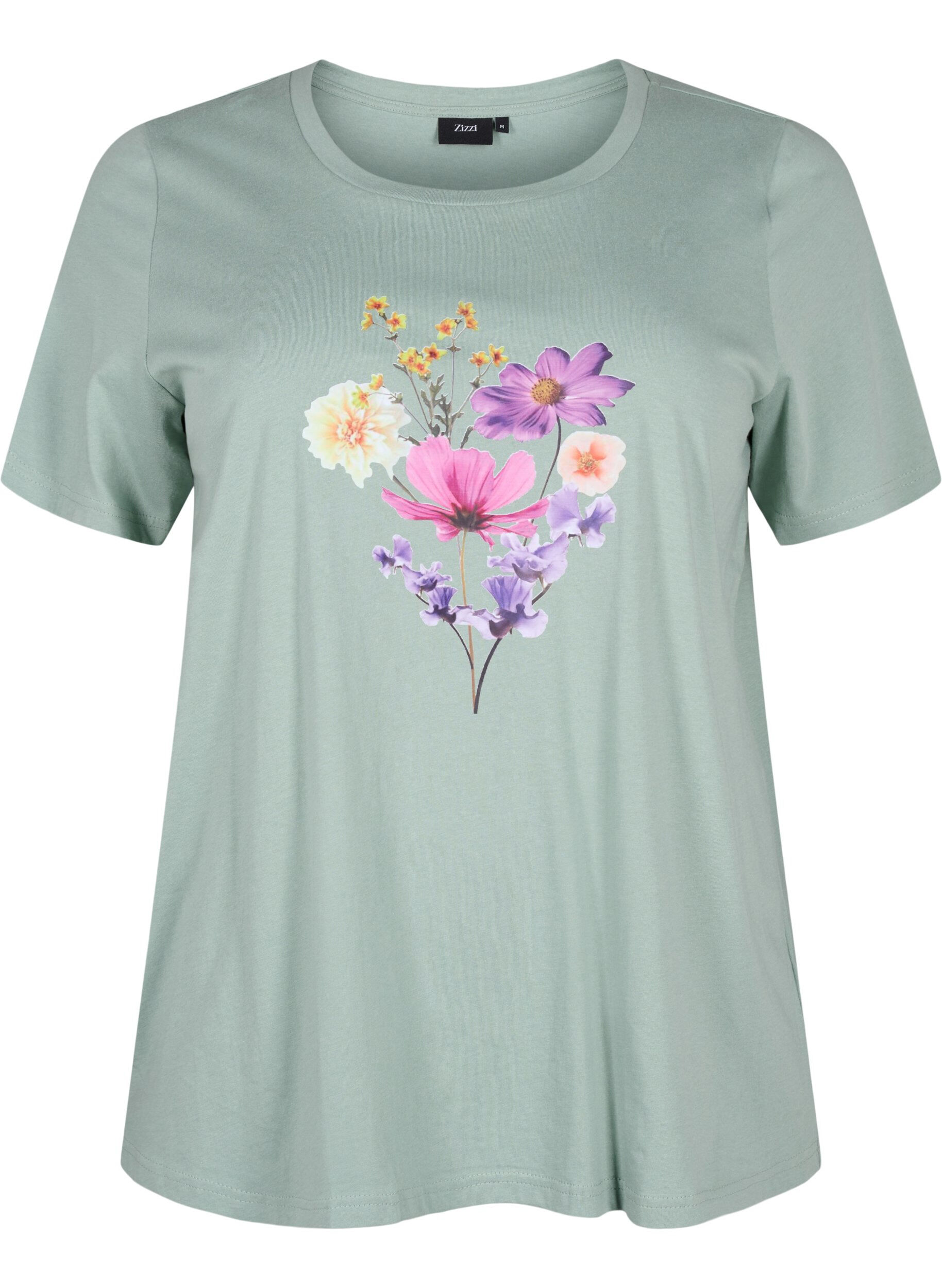 Zizzi T-shirtar med blomstermotiv, Chinois G. w. Flower, Packshot image number 0