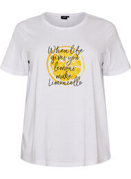 T-shirt med tryck, Vit