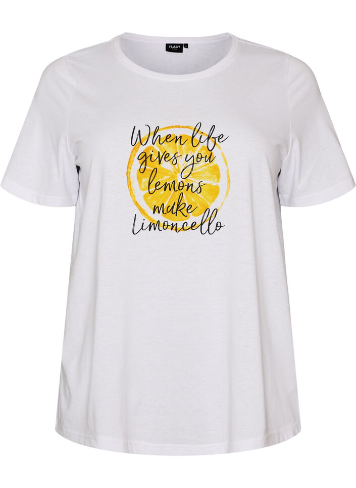 T-shirt med tryck, Vit, Packshot image number 0