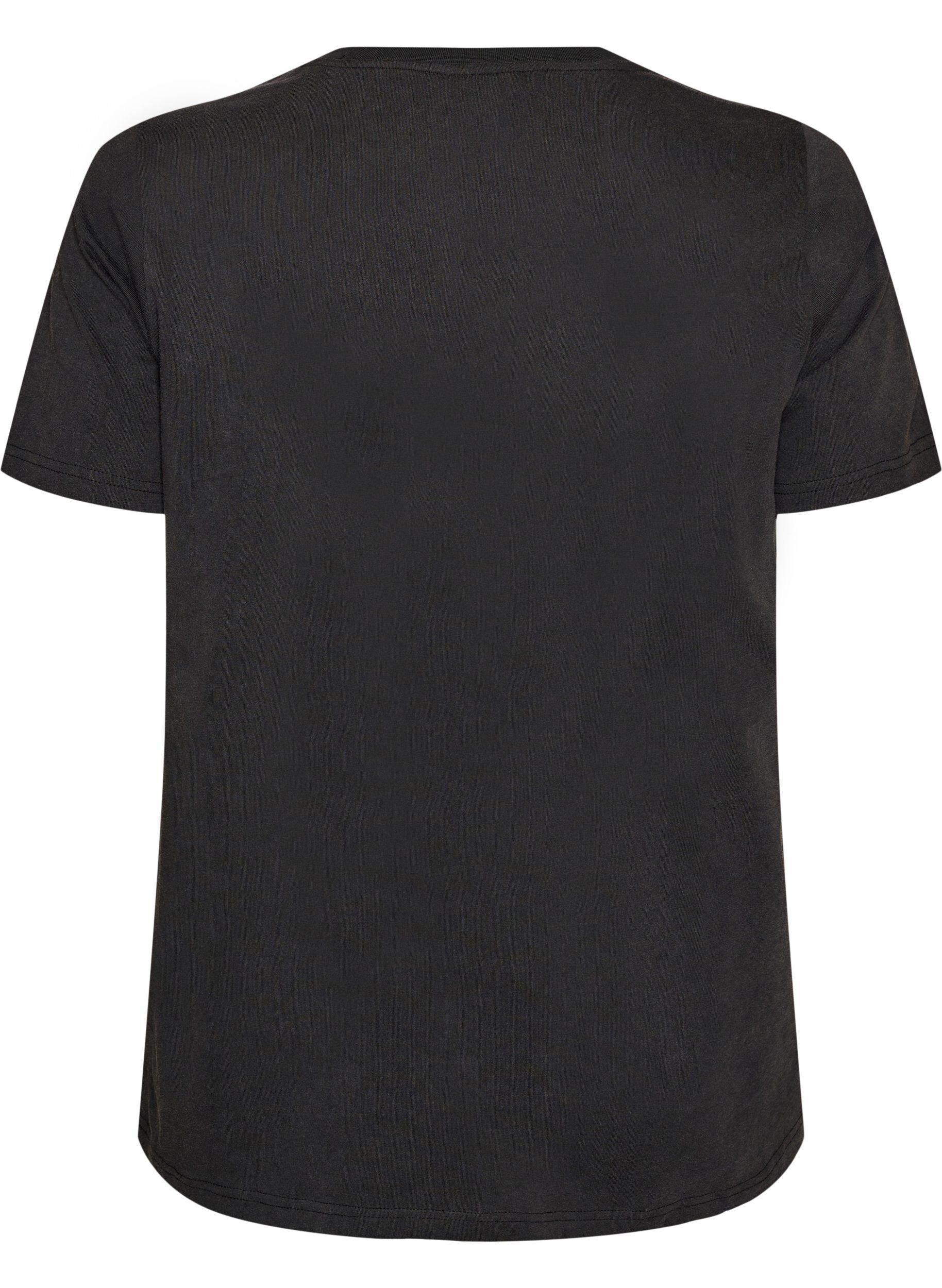 ZizziT-shirt i ekologisk bomull med tryck, Svart, Packshot image number 1