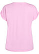 Kort&auml;rmad t-shirt i bomullsmix, Rosa, Packshot image number 1
