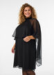 Kn&auml;l&aring;ng kl&auml;nning i chiffong med skir cape, Svart, Model image number 0