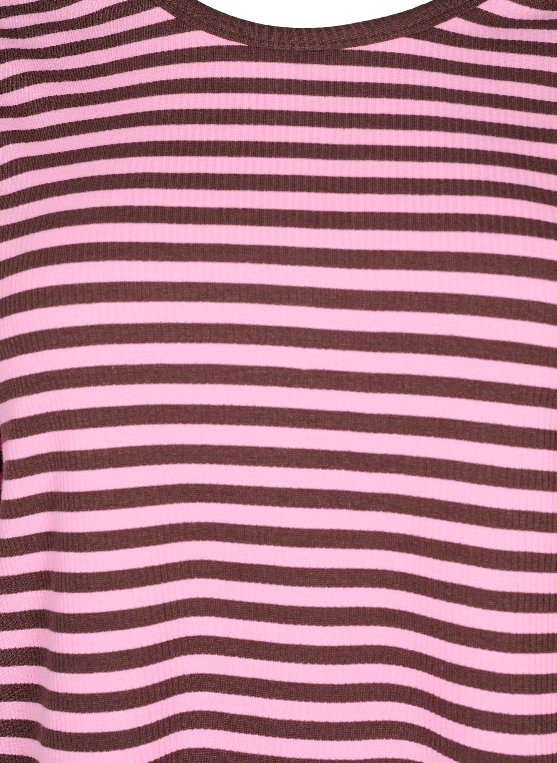 ZizziRandig blus med l&aring;nga &auml;rmar, Rosa, Packshot image number 2