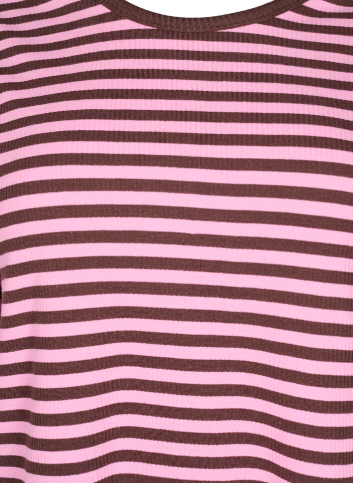 Randig blus med l&aring;nga &auml;rmar, Rosa, Packshot image number 2