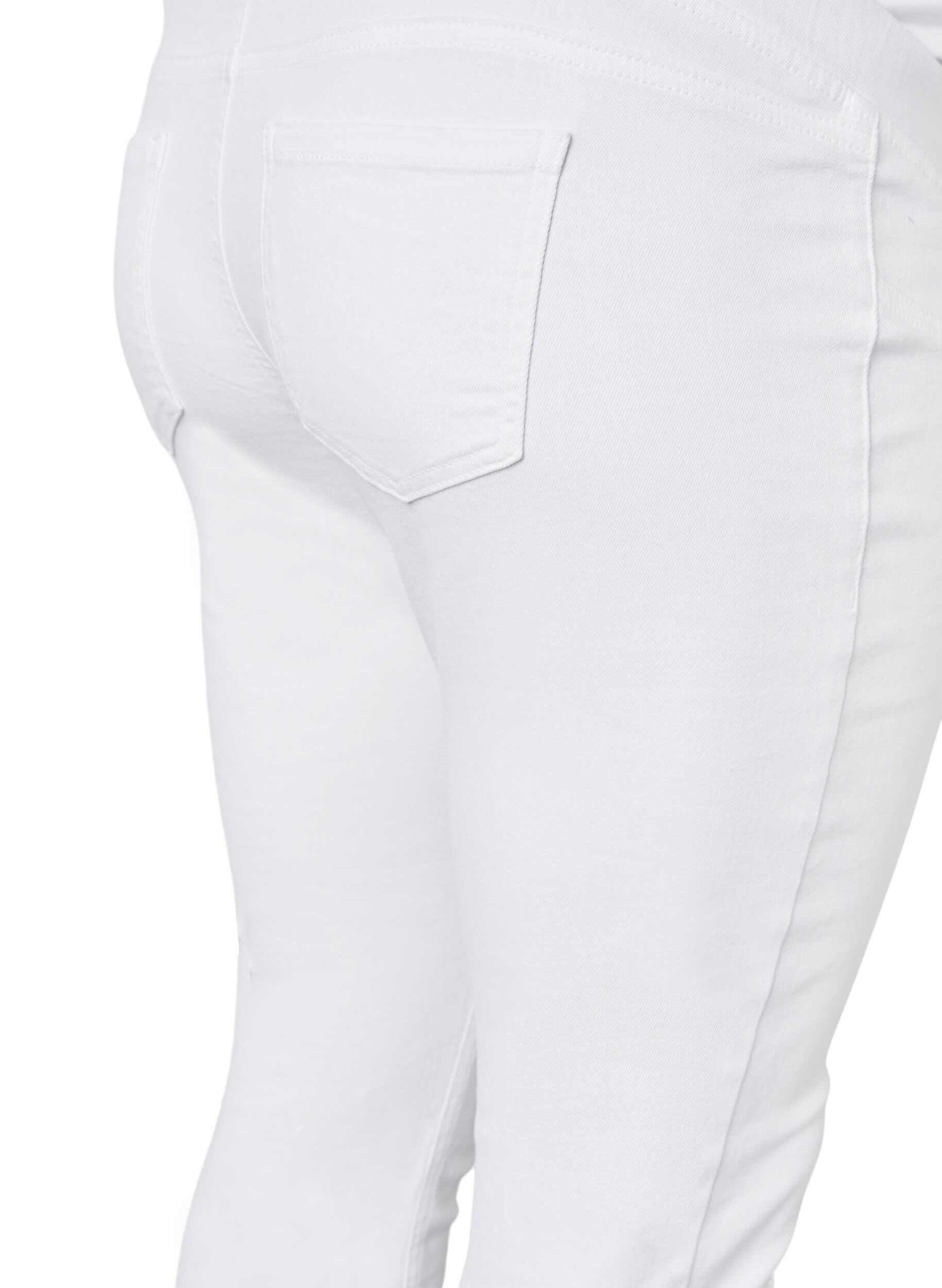 Zizzi Gravidjeggings i bomull , White, Packshot image number 3