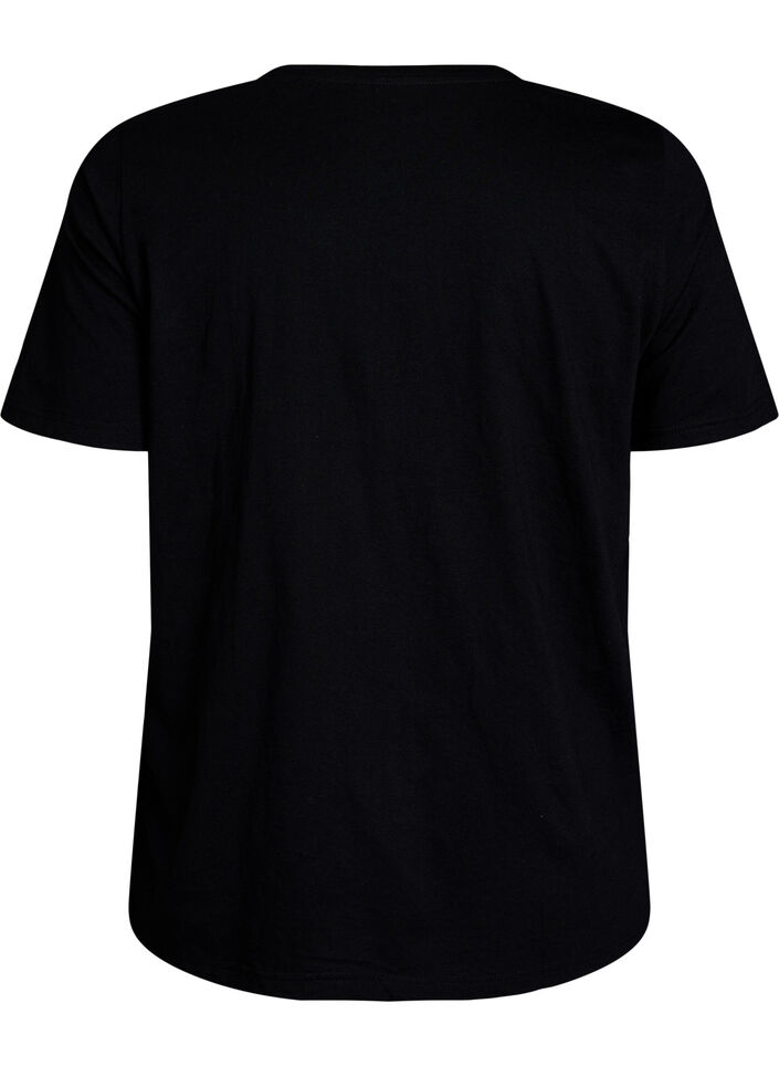 T-shirt med tryck, Svart, Packshot image number 1