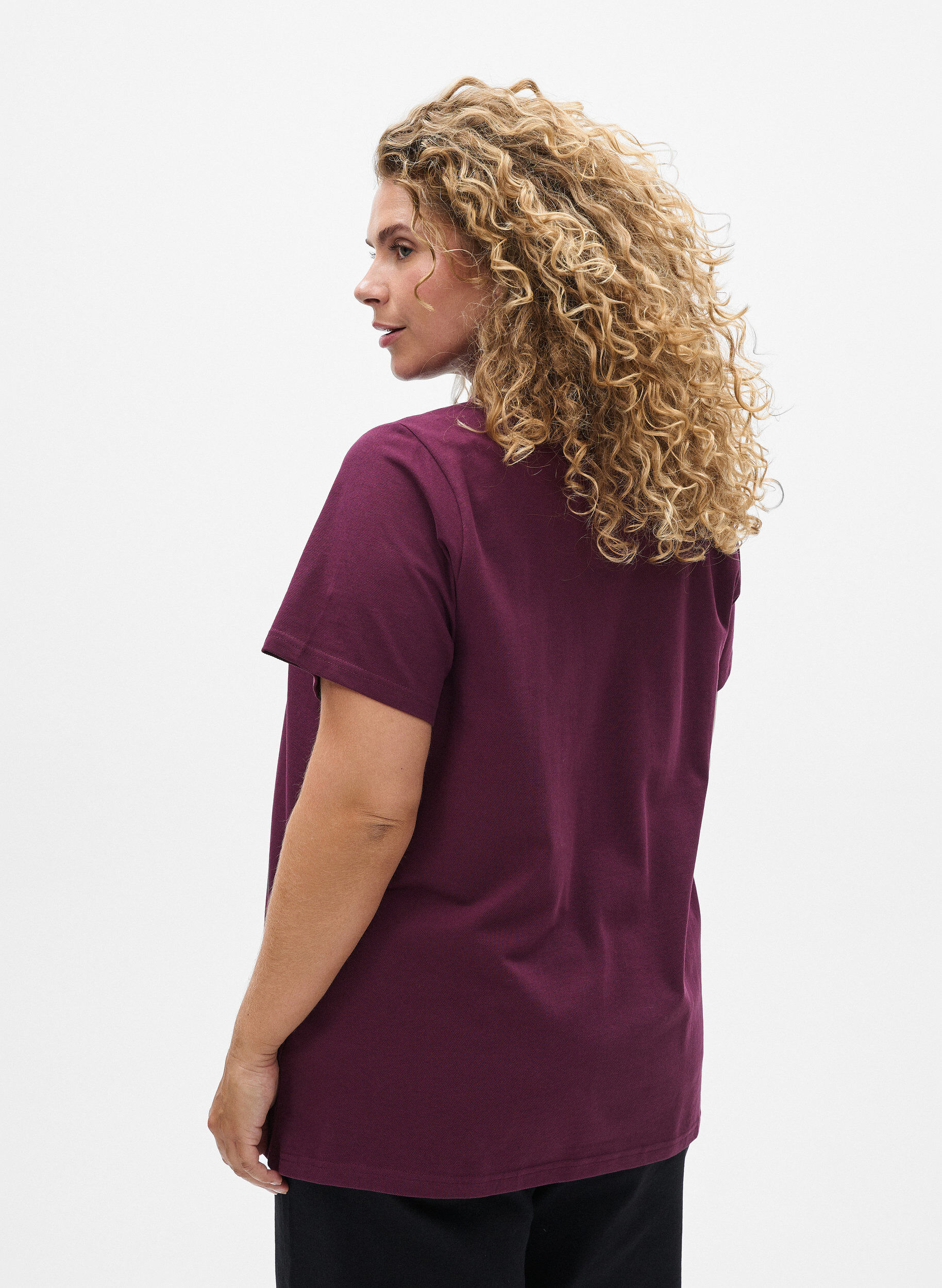 Zizzi Flash - Kort&auml;rmad pik&eacute;tr&ouml;ja, R&ouml;d, Model image number 2