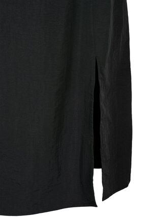Midikjol med slits och cargo-ficka, Black, Packshot image number 3