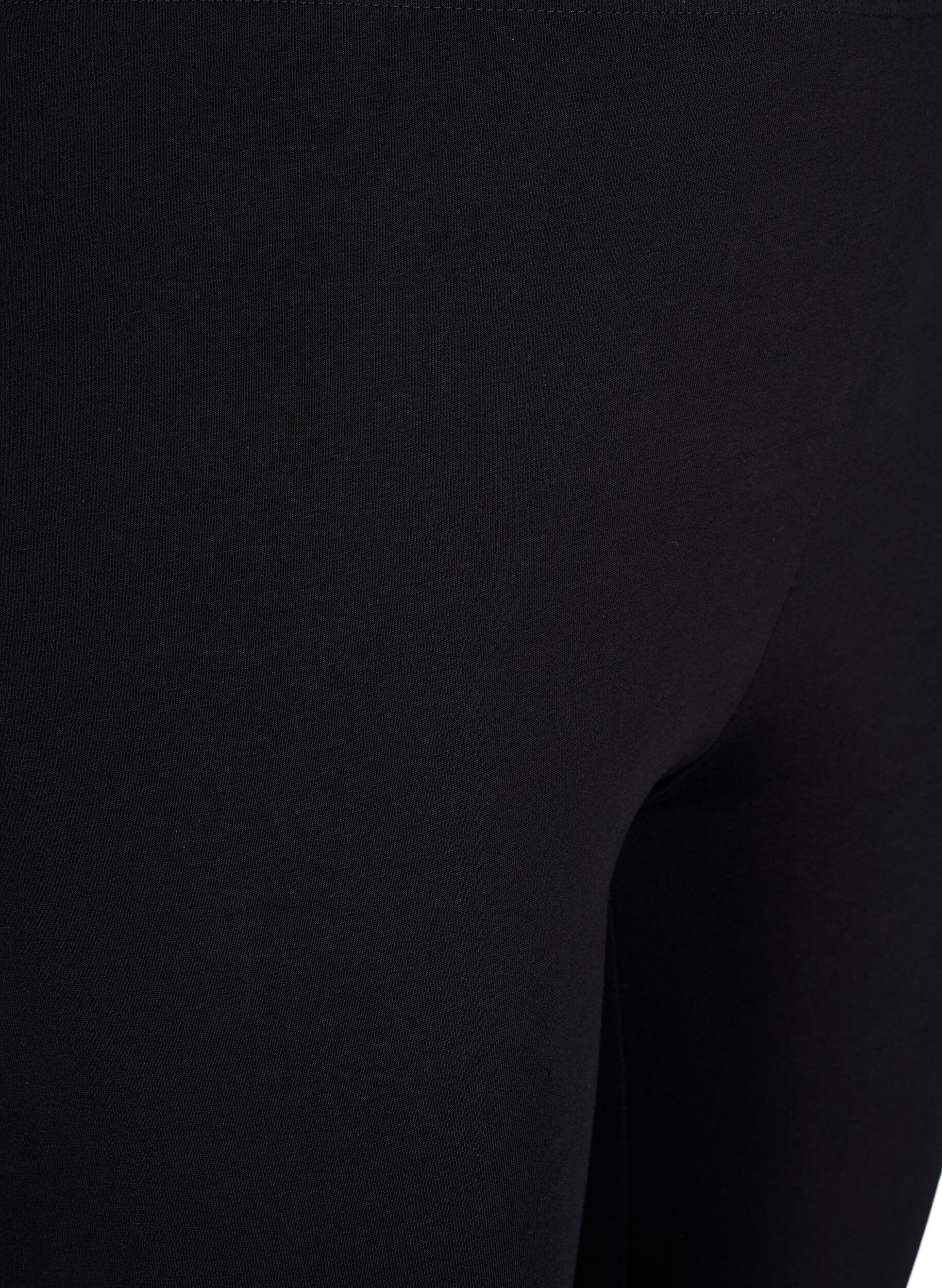 Zizzi FLASH - 2-pack 3/4 leggings i bomull, Svart, Packshot image number 3