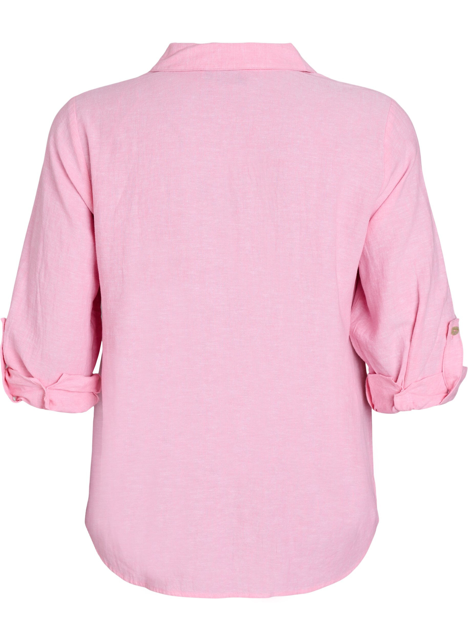 ZizziSkjorta i linne och viskos med 3/4-&auml;rmar, Rosa, Packshot image number 1