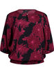 Blus i viskos med blomm&ouml;nster och smock, M&ouml;rk Bordeaux, Packshot image number 0