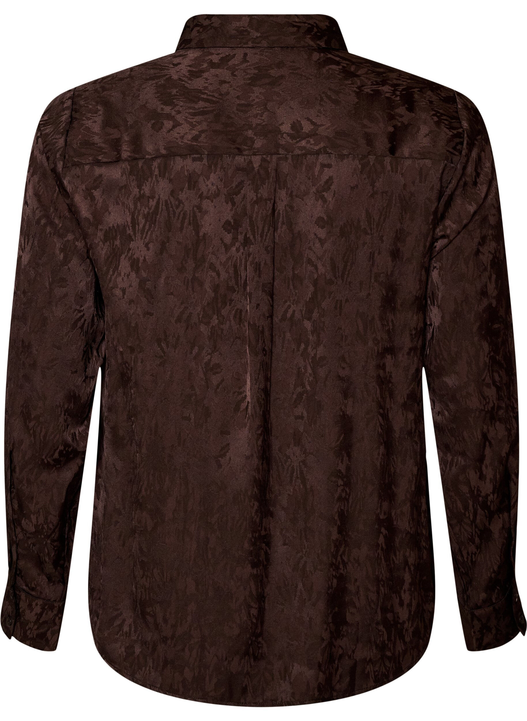 ZizziSkjorta med ton-i-ton paisleym&ouml;nster, Brun, Packshot image number 1