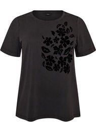 T-shirt i ekologisk bomull med tryck, Gr&aring;