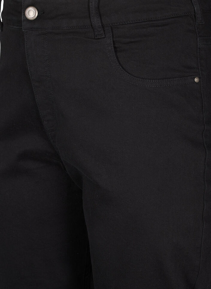 Croppade Vera-jeans med raka ben, Svart, Packshot image number 2