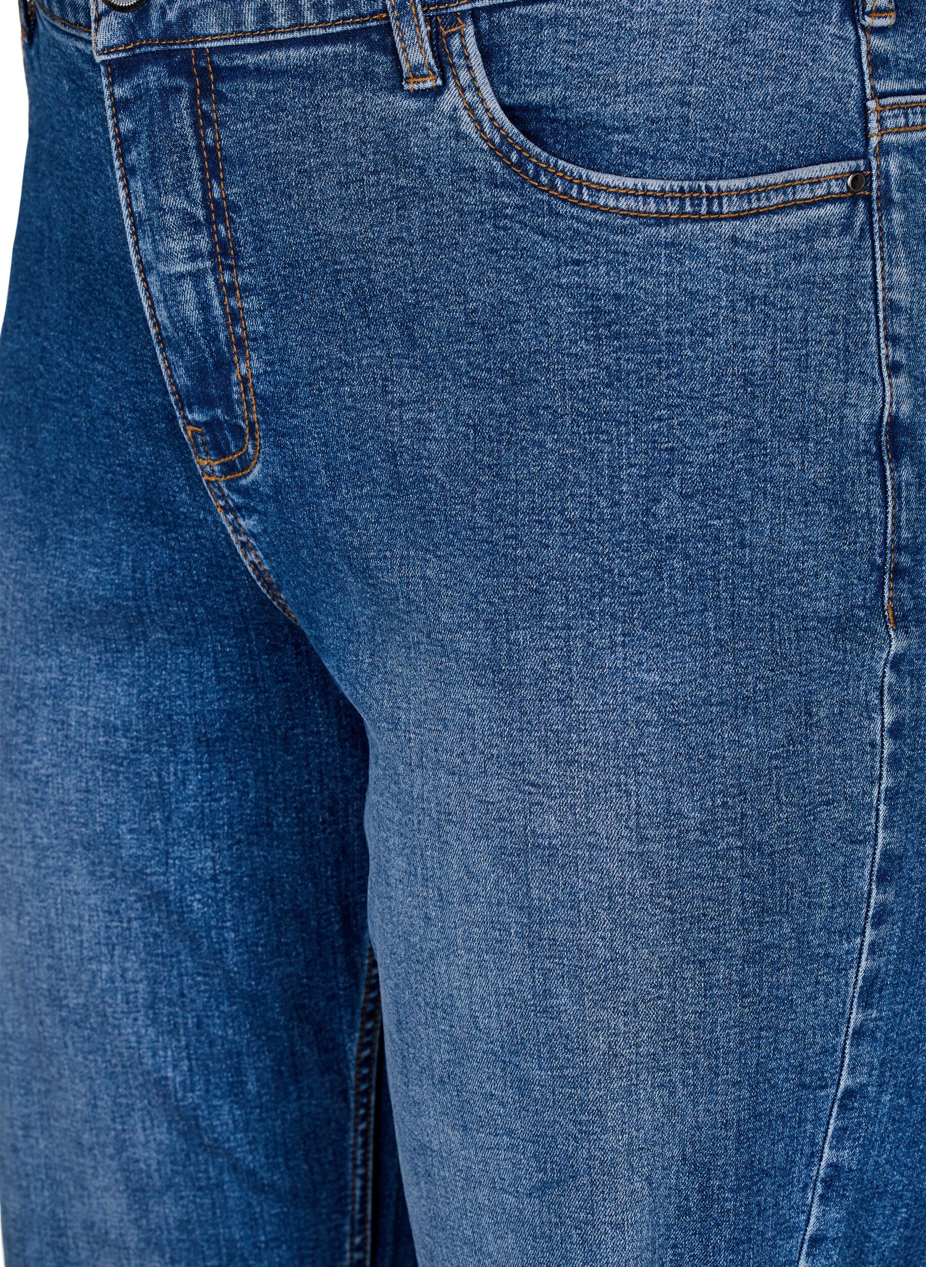 Zizzi Gemma-jeans med h&ouml;g midja och normal passform, Bl&aring;, Packshot image number 2