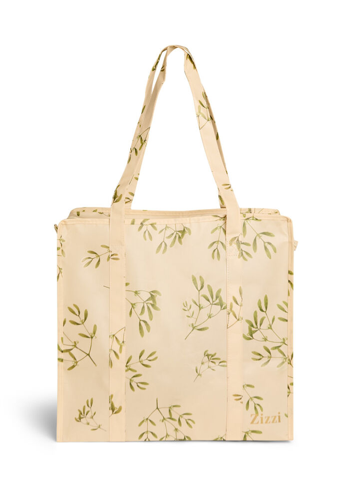 Shoppingv&auml;ska med dragkedja, Beige, Packshot image number 1