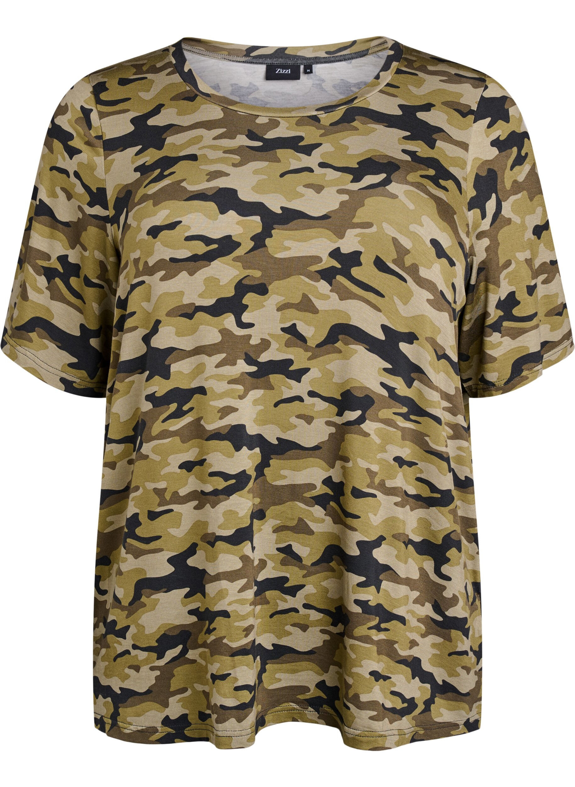 ZizziT-shirt med TENCEL&trade; Lyocell och kamouflagem&ouml;nster, Gr&ouml;n, Packshot image number 0