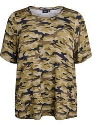 T-shirt med TENCEL&trade; Lyocell och kamouflagem&ouml;nster, Gr&ouml;n