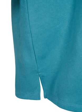 Sweatshirtklänning med korta ärmar och slits, Brittany Blue, Packshot image number 3