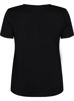 Tränings-t-shirt i bomull med tryck, Black w. inhale logo, Packshot image number 1