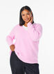 Stickad blus med v-ringning och raglan&auml;rm, Rosa, Model image number 0