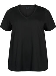 Kortärmad t-shirt med v-hals, Black