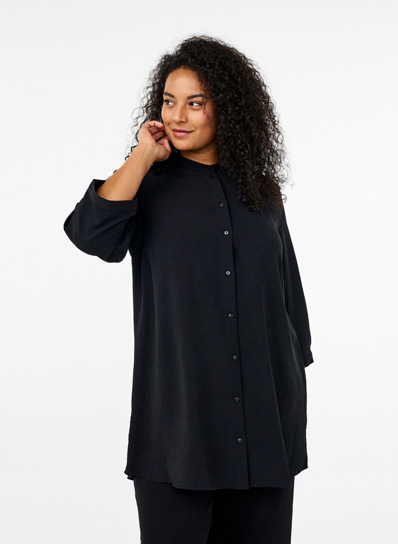 Tunika med 3/4-&auml;rmar, Svart, Model image number 0