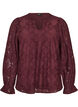 L&aring;ng&auml;rmad blus med spetsm&ouml;nster, M&ouml;rk Bordeaux, Packshot image number 0