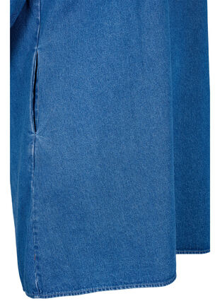 V-ringad tunika i denim, Medium Blue Denim, Packshot image number 3