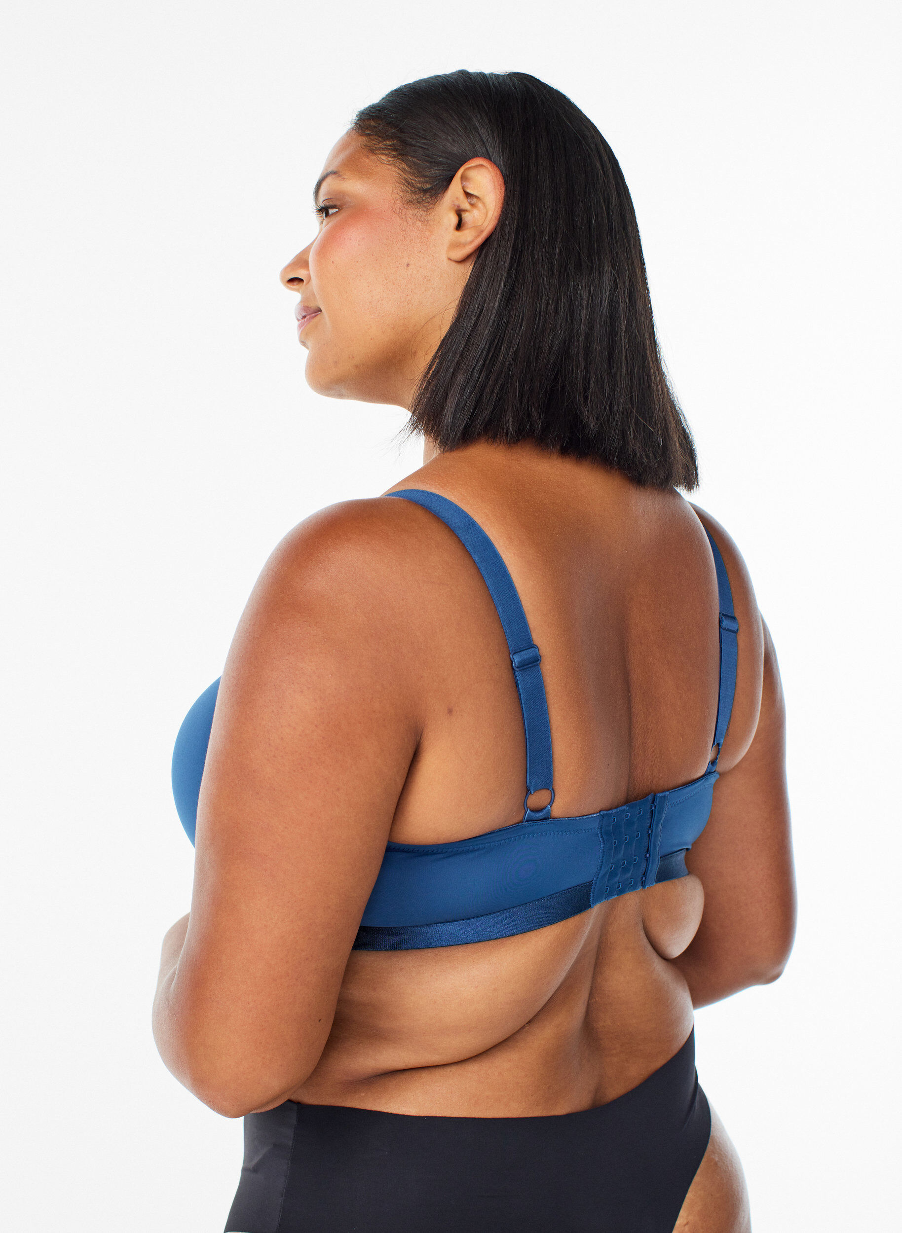 Zizzi Formpressad BH med mesh, Bl&aring;, Model image number 2