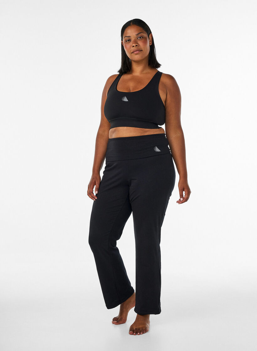 Sportbyxor i bomull, Svart, Model image number 1