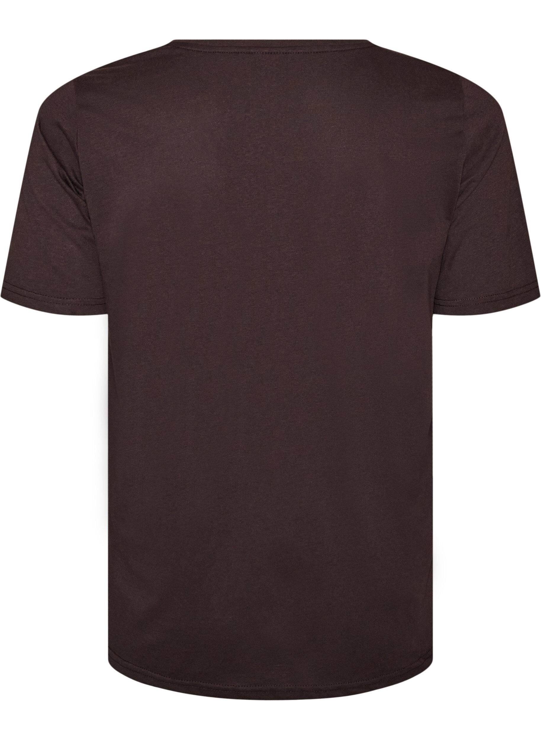 ZizziT-shirt med tryck, Brun, Packshot image number 1