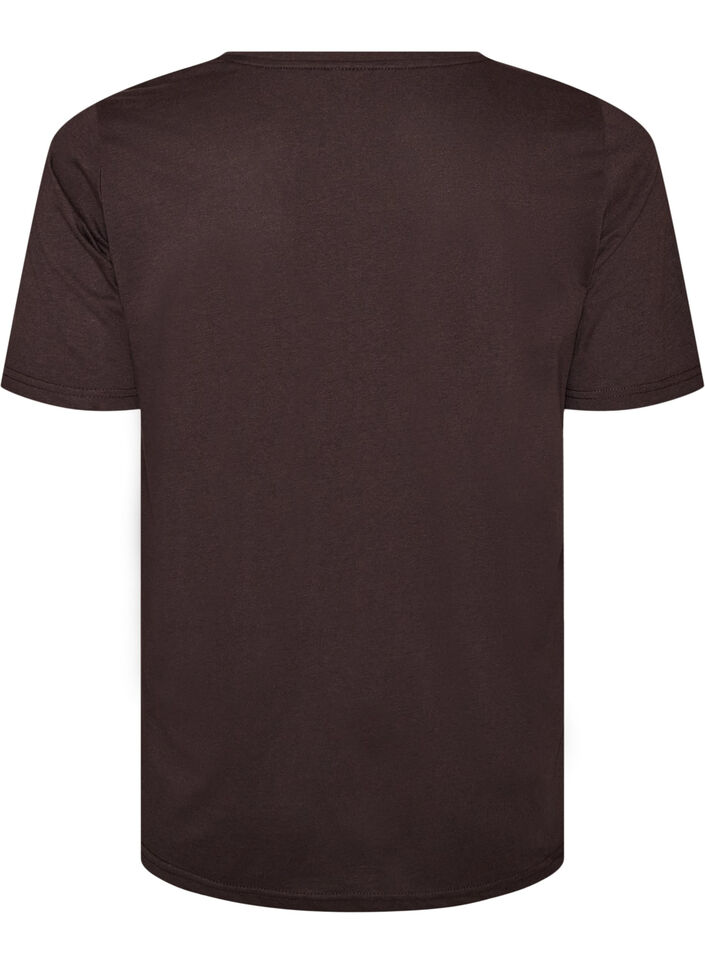 T-shirt med tryck, Brun, Packshot image number 1