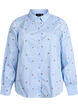 Skjorta med broderade k&ouml;rsb&auml;r, Bl&aring;, Packshot image number 0