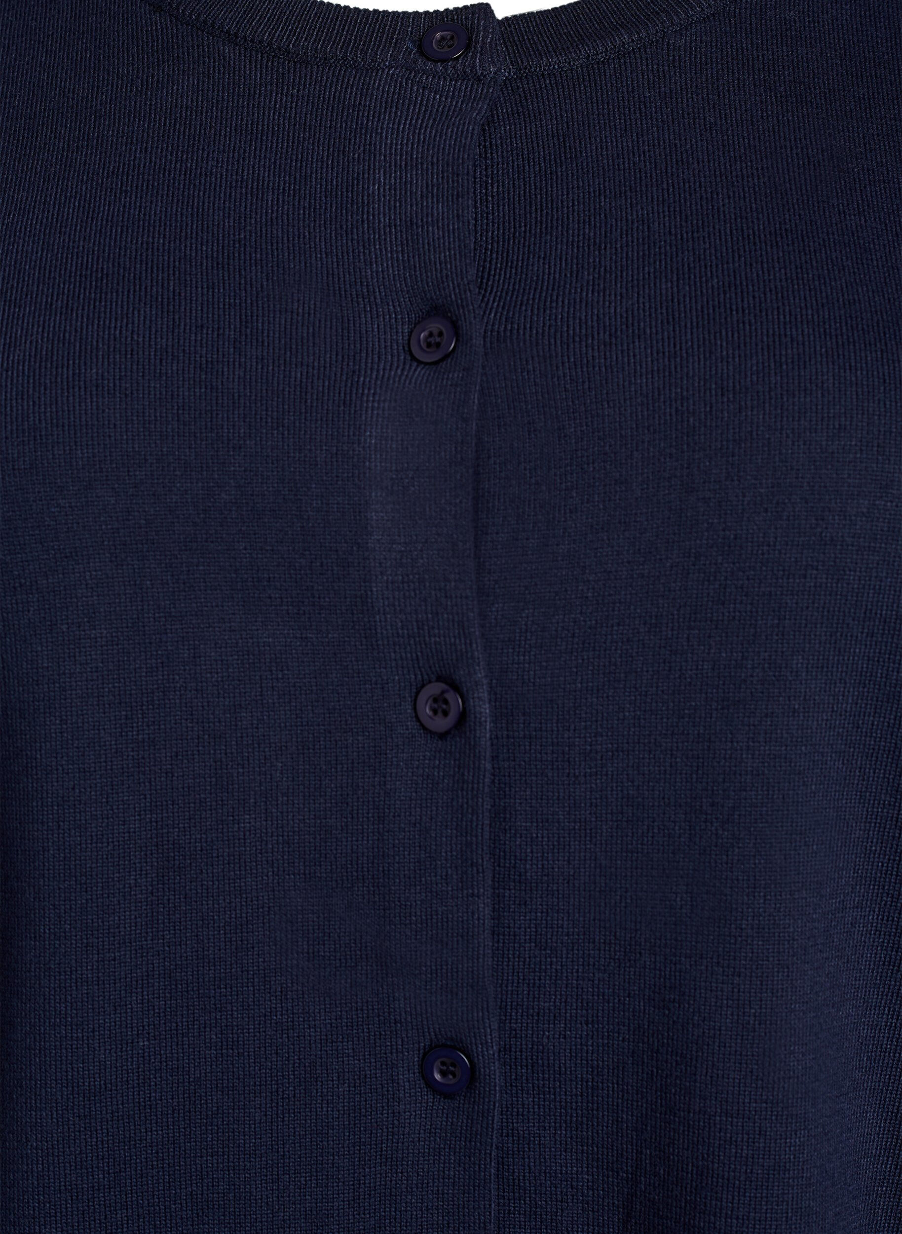 Zizzi Finstickad kofta med rund halsringning, Bl&aring;, Packshot image number 2