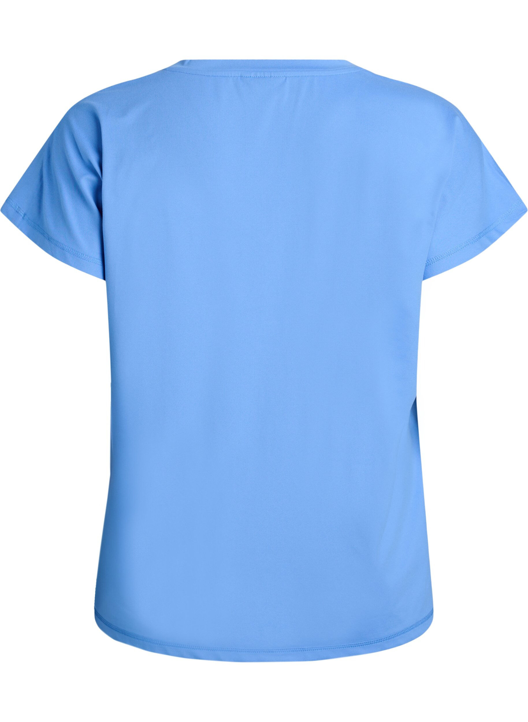 ZizziTr&auml;nings t-shirt med v-ringning och l&ouml;s passform, Bl&aring;, Packshot image number 1