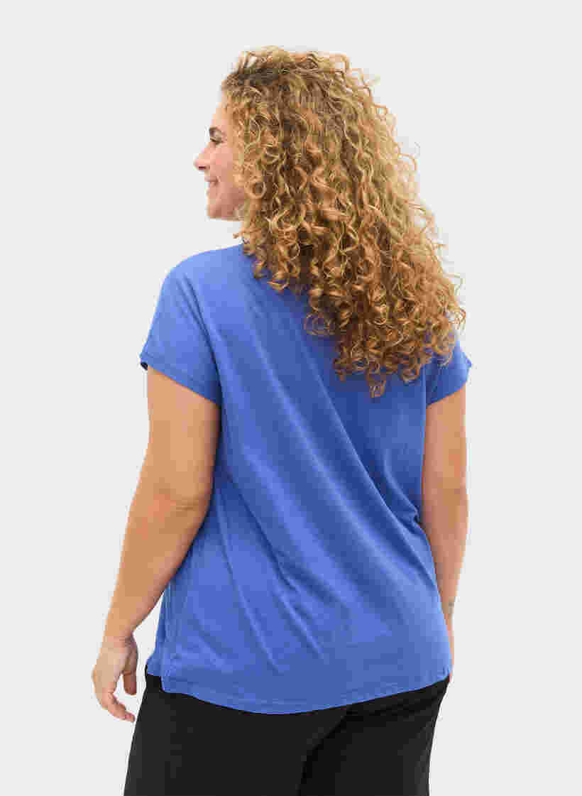 T-shirt i bomullsmix, Dazzling Blue, Model image number 1
