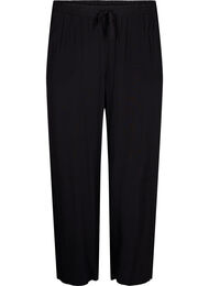 Byxor med lös passform i viskos med fickor, Svart