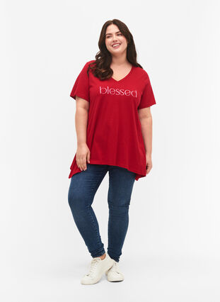 T-shirt i bomull med kort ärmar, Barbados Cherry BLES, Model image number 2