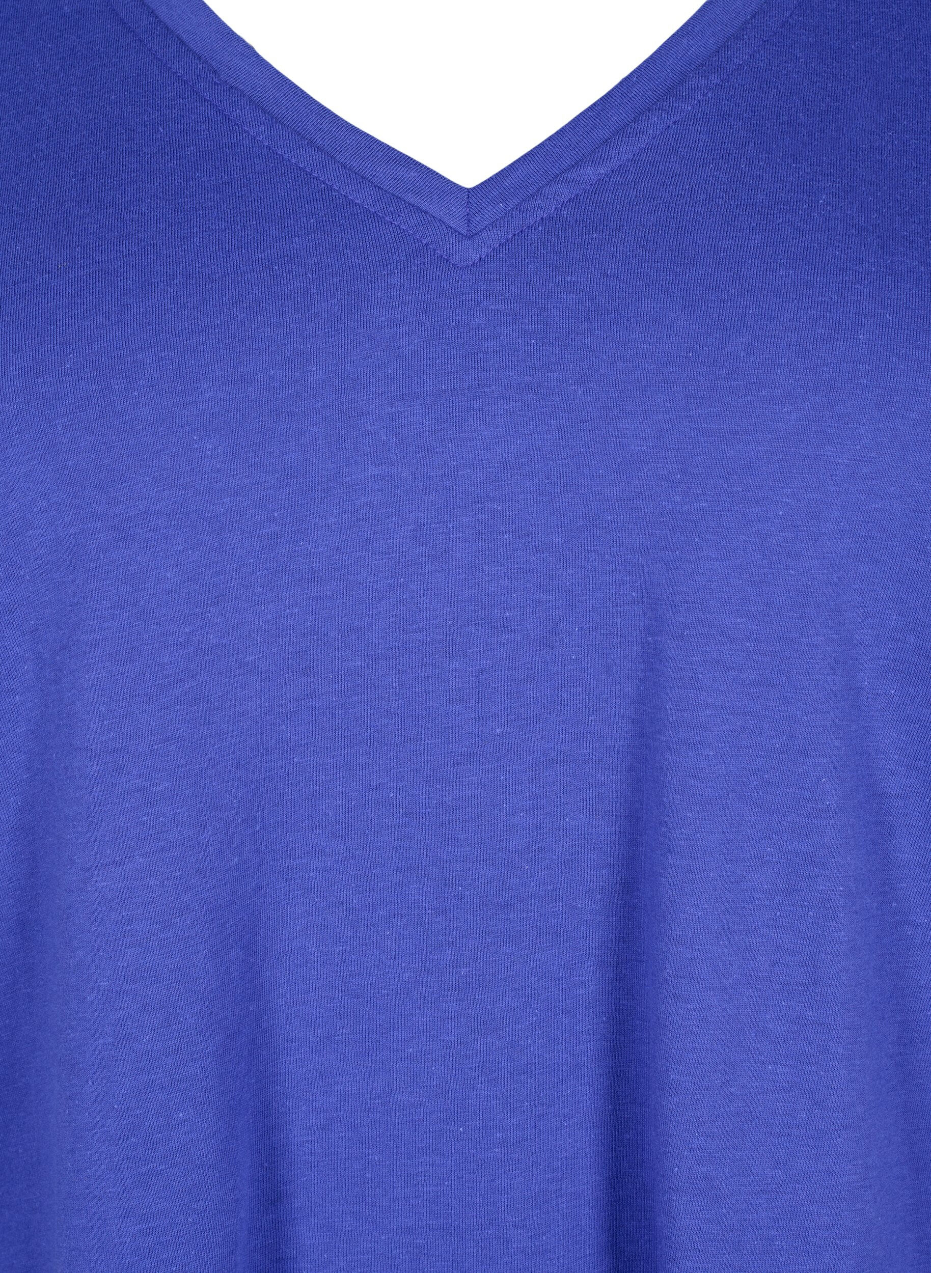 Zizzi FLASH - T-shirt med v-ringning, Royal Blue, Packshot image number 2